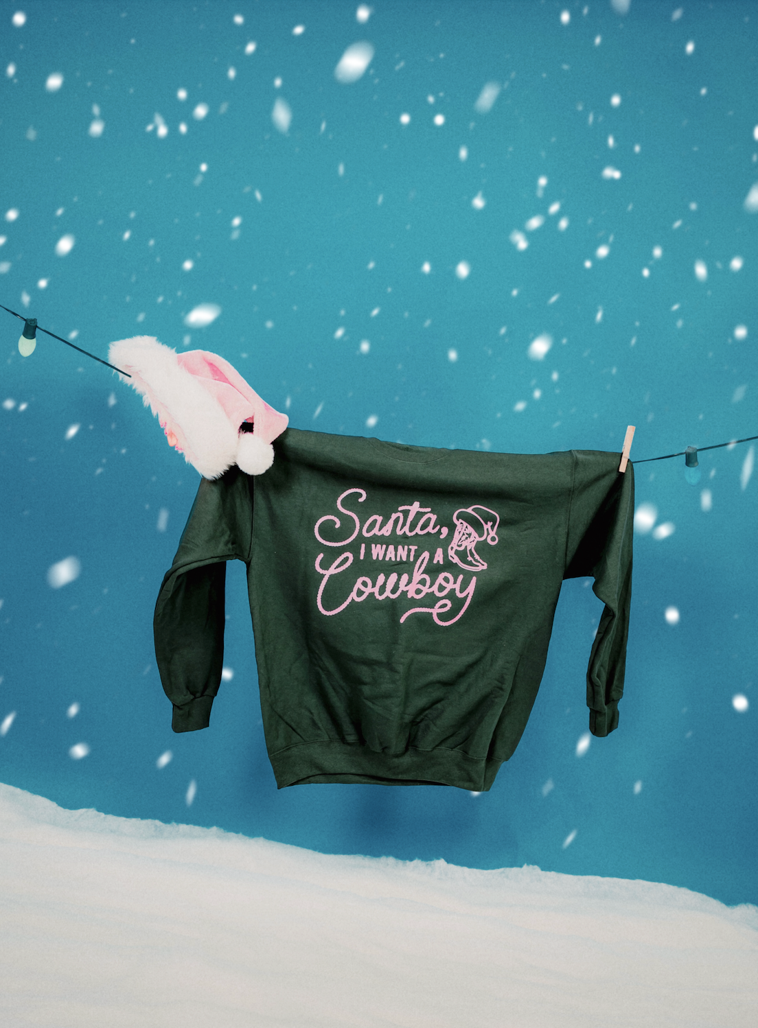 Santa, I Want A Cowboy Crewneck