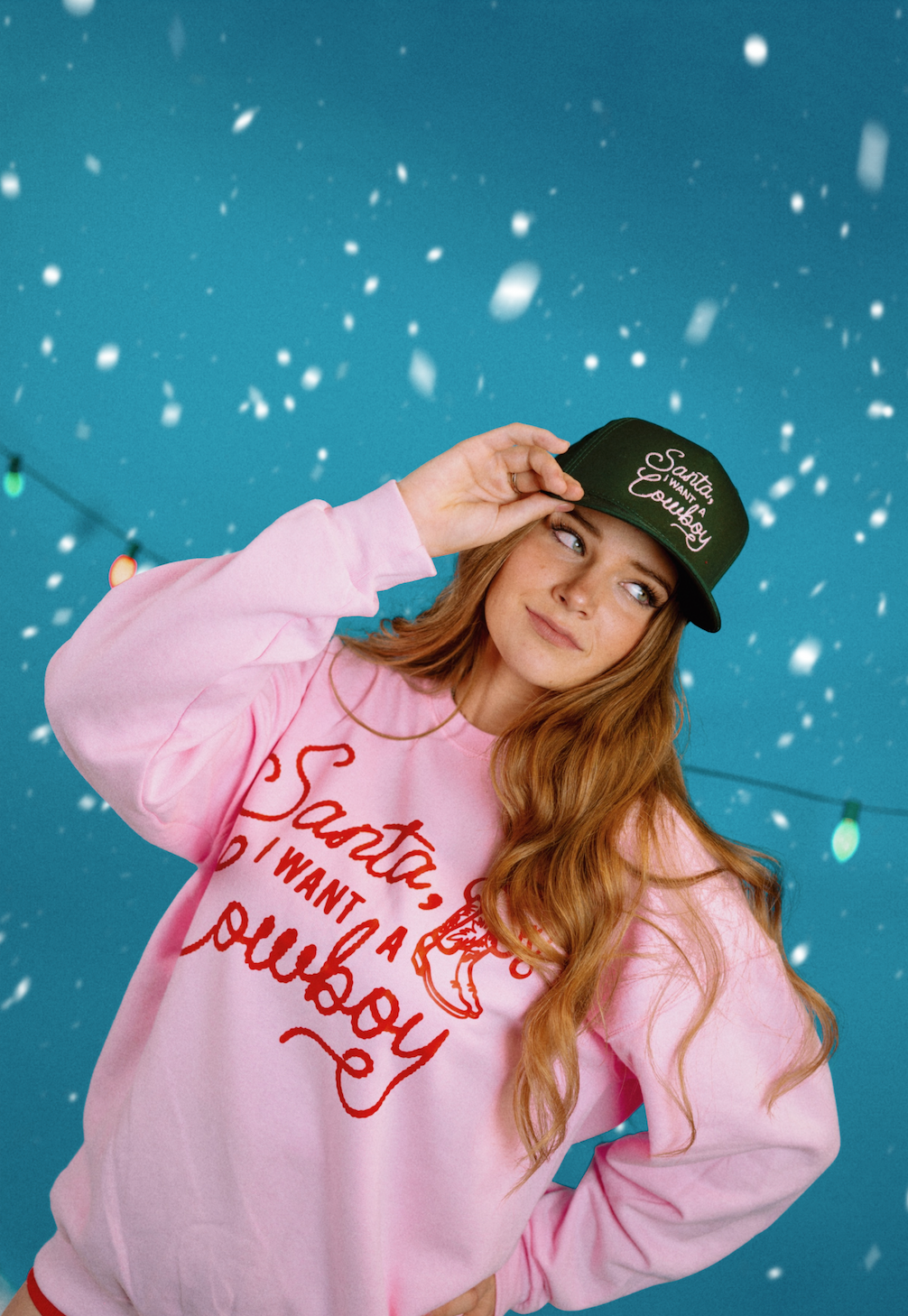 Santa, I Want A Cowboy Embroidered Hat