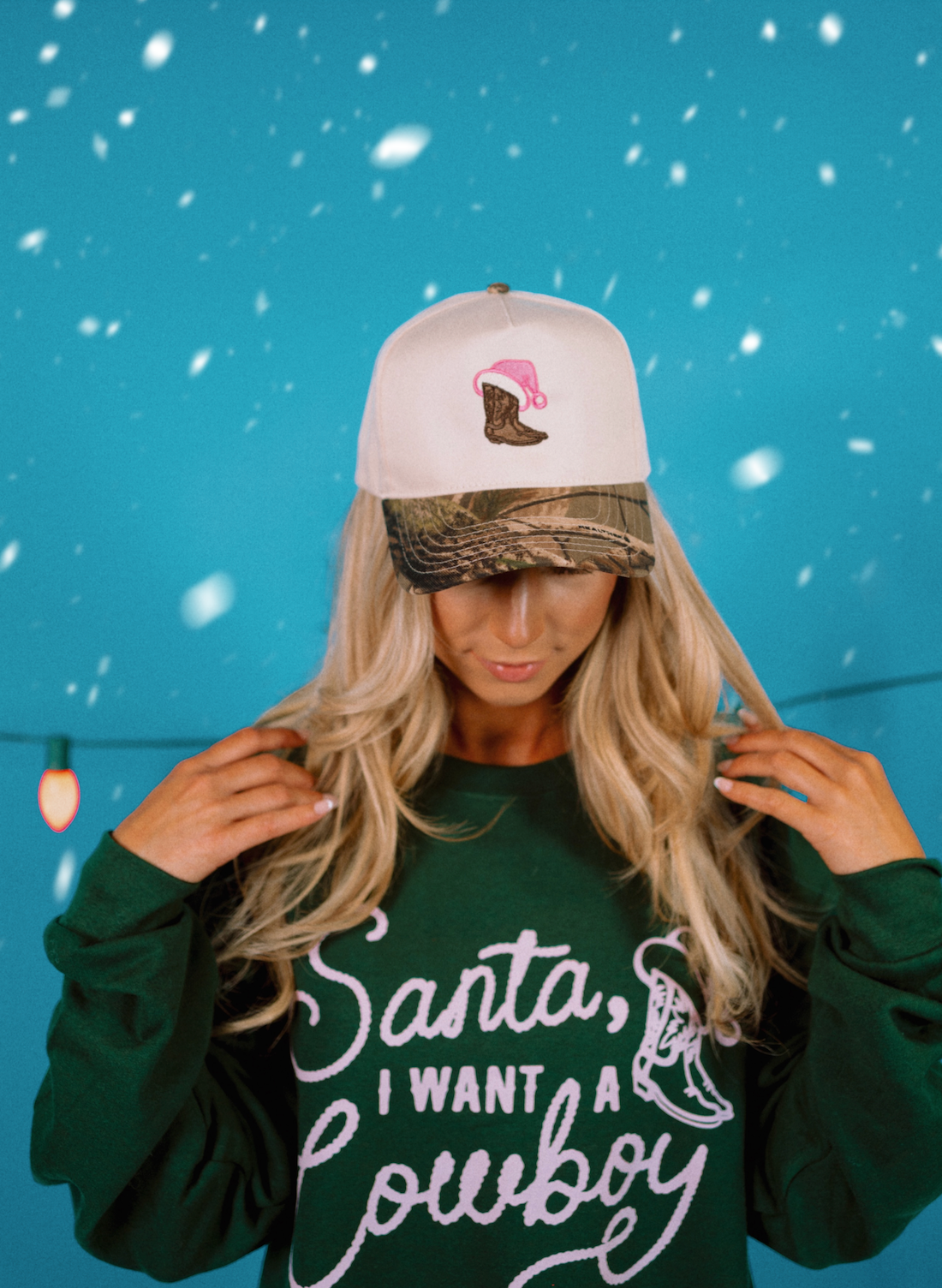 Cowboy Christmas Embroidered Hat