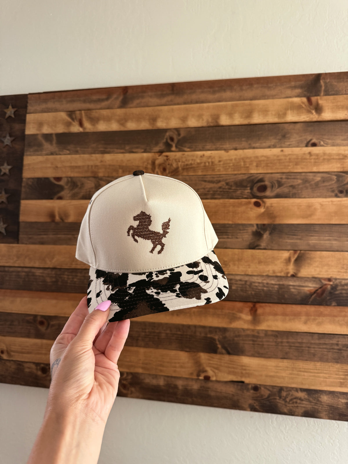 Cross-Stitch Horse Embroidered Hat
