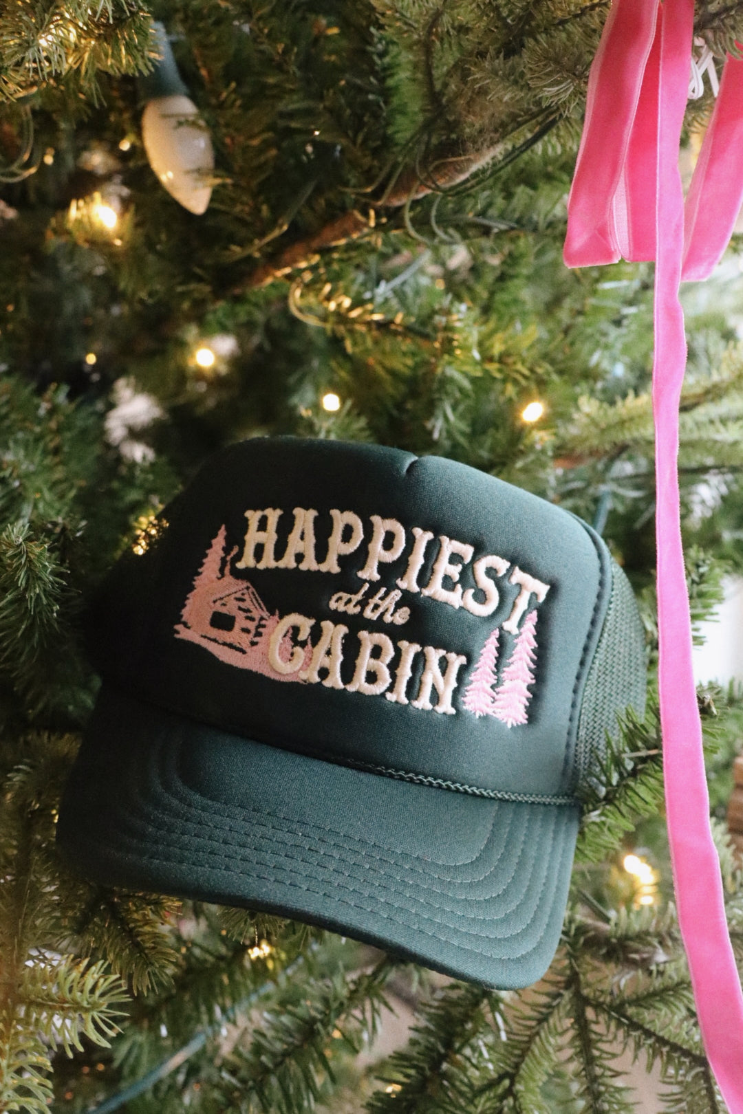 Happiest at the Cabin Embroidered Hat