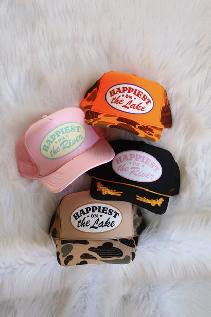 Happiest on the Lake/River Trucker Hat