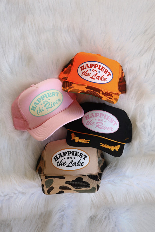 Happiest on the Lake/River Trucker Hat