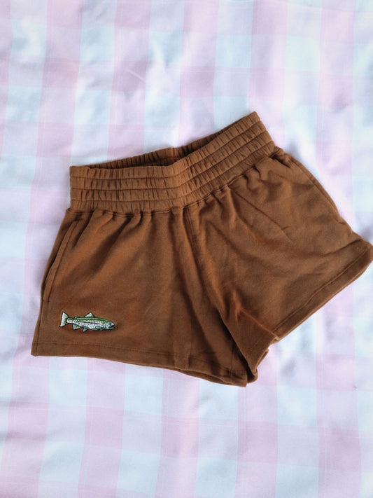 Rainbow Trout Embroidered Shorts