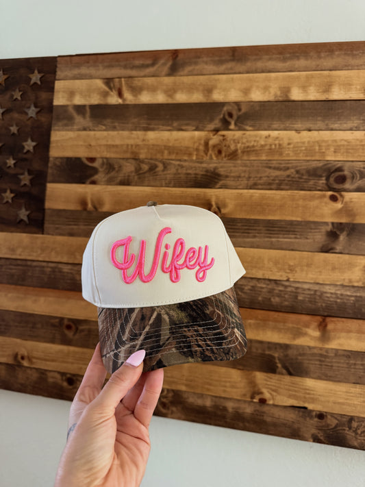 Custom Puff Embroidered Hat - Wifey Design