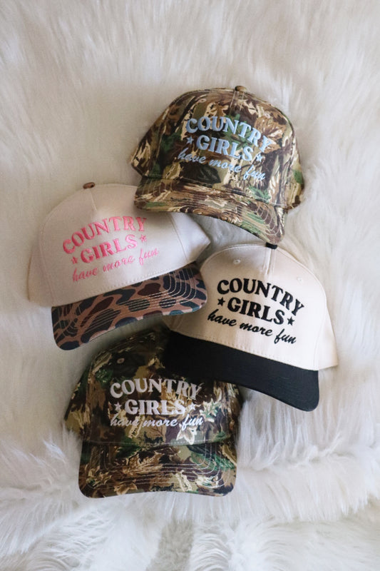 Country Girls Have More Fun Canvas Trucker Hat