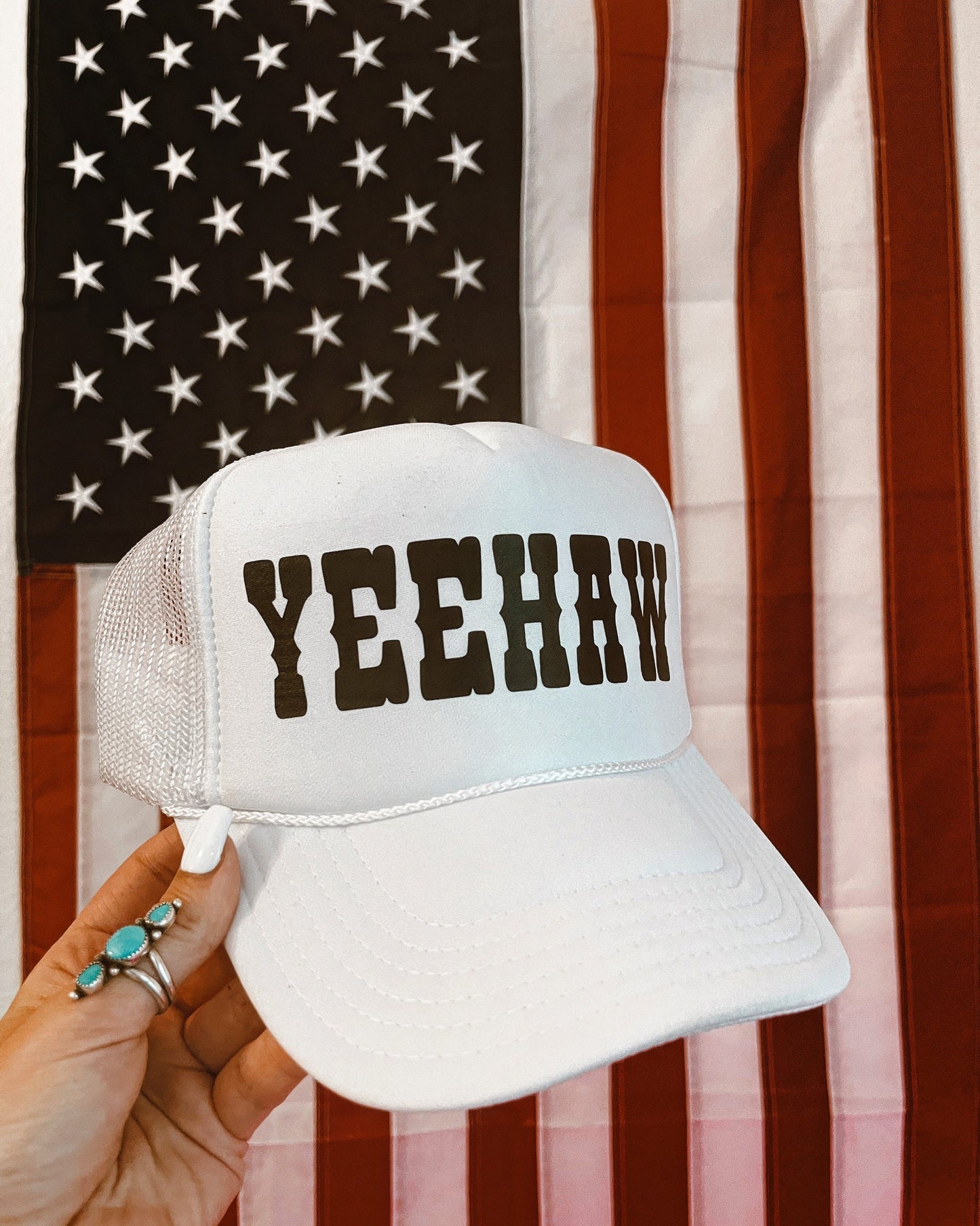 YEEHAW White Trucker Hat