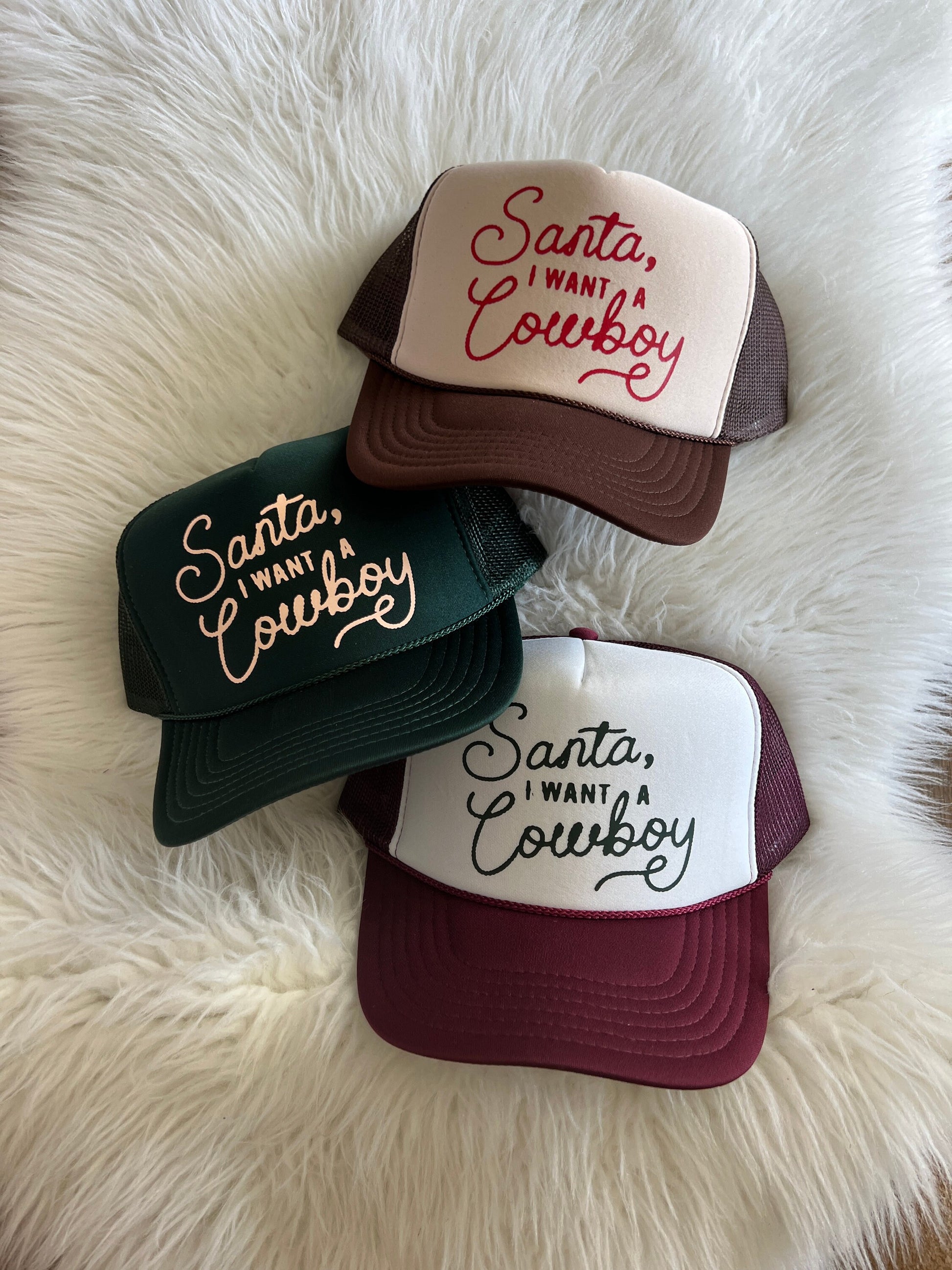 Santa, I Want A Cowboy Christmas Trucker Hat