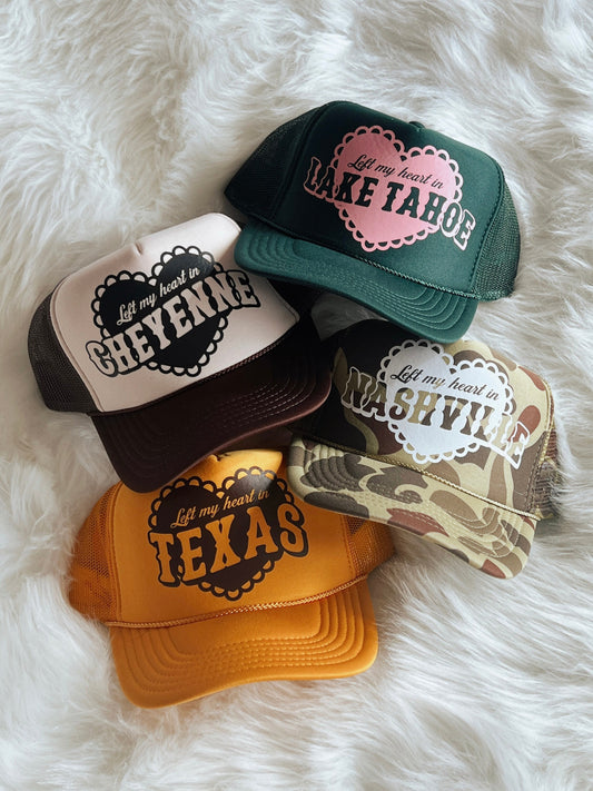 Left My Heart In Custom Trucker Hat