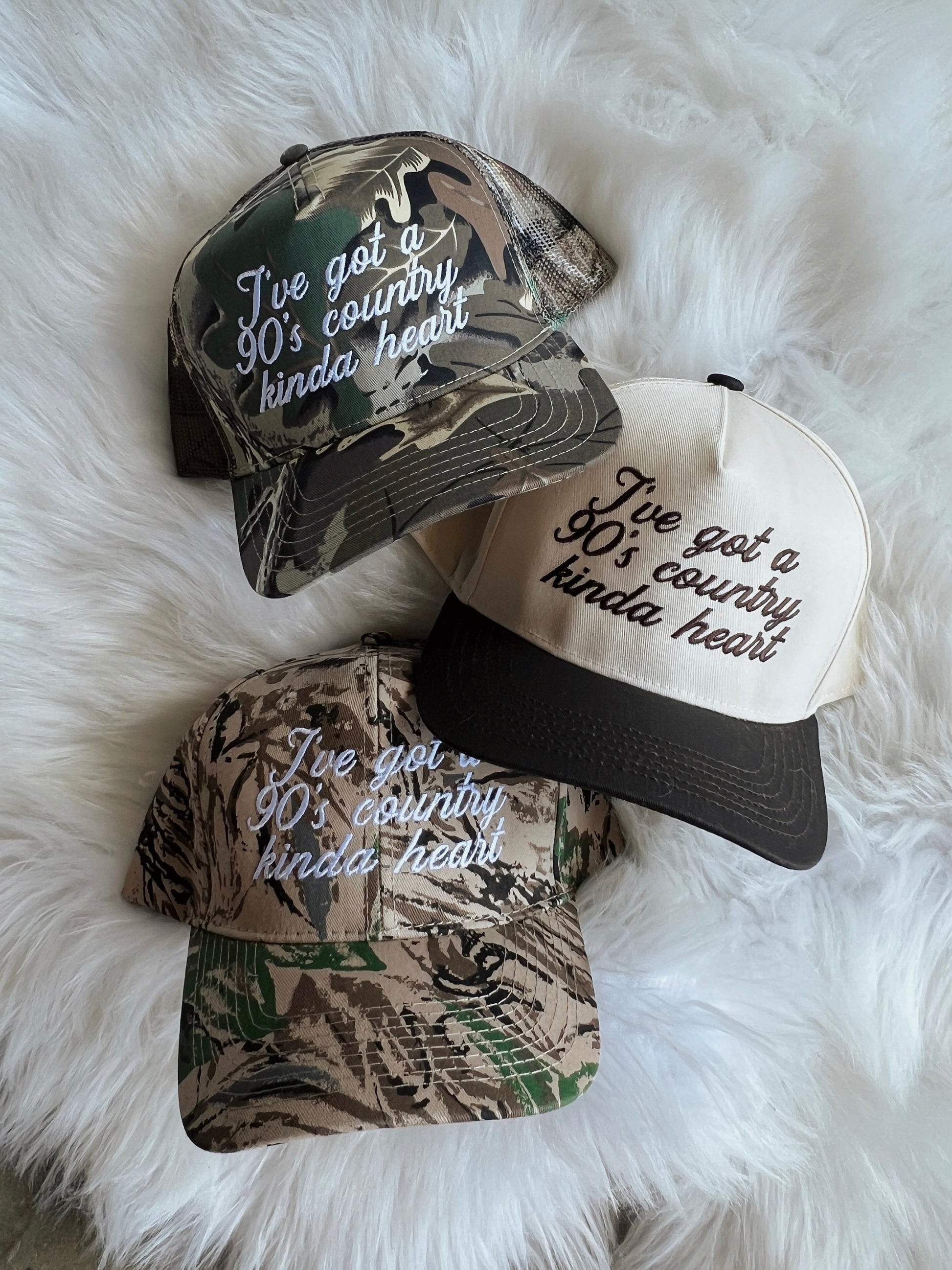 90's Country Kinda Heart Canvas Trucker Hat