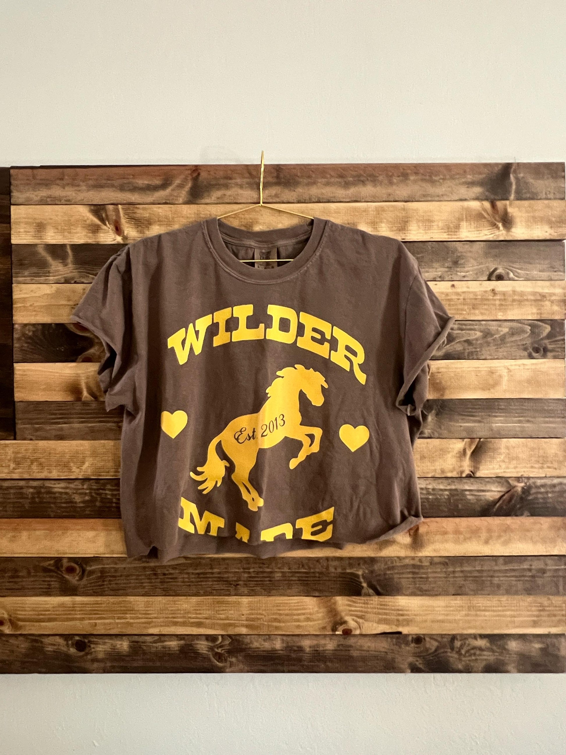 Color: Espresso Size: L Style: Cropped Design Color: Mustard Yellow