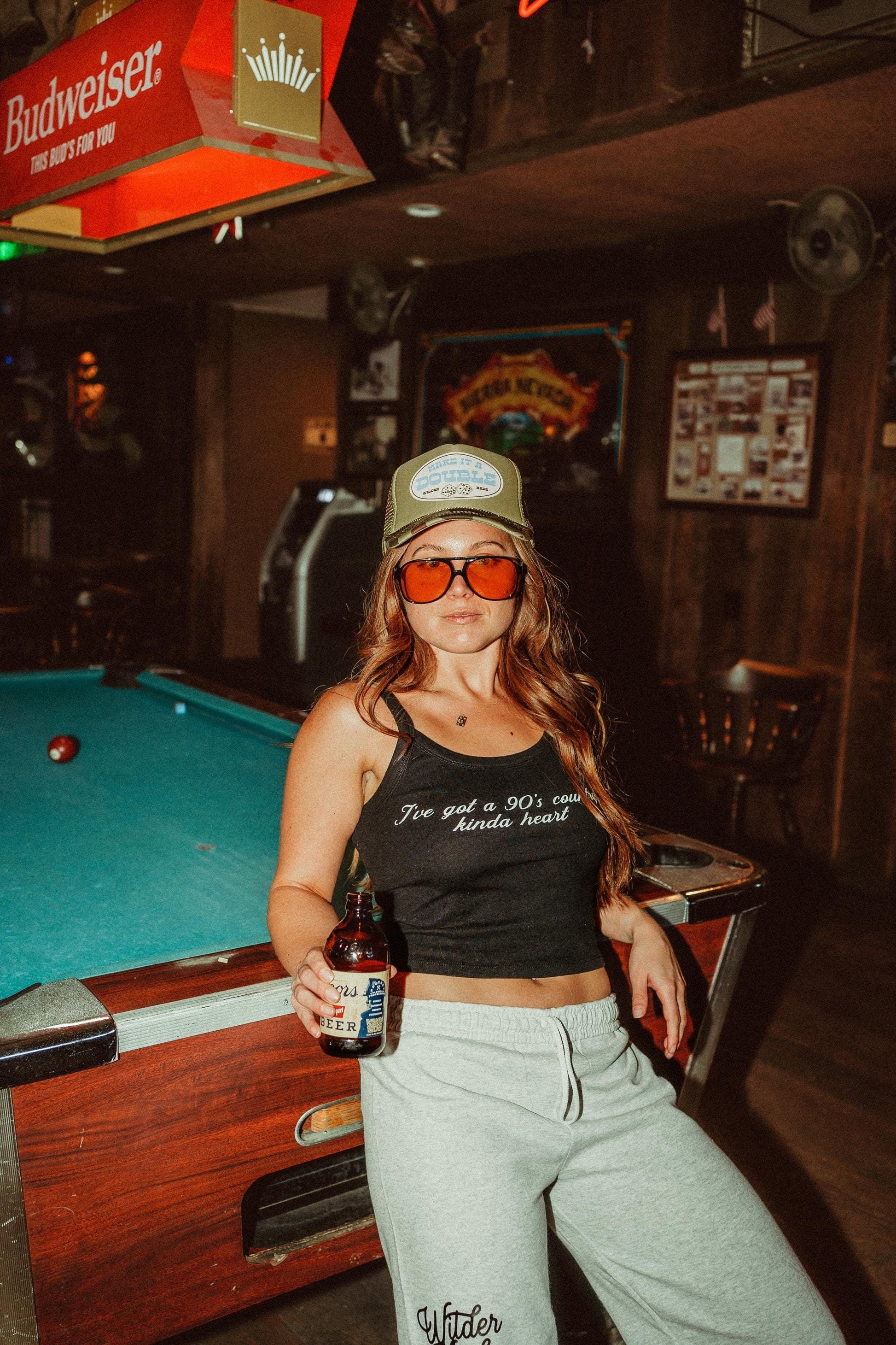 90’s Country Kinda Heart Micro Ribbed Scoop Tank