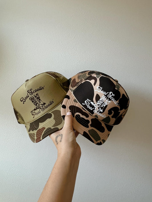 Boot Scootin' & Pool Shootin' Cowgirl Trucker Hat
