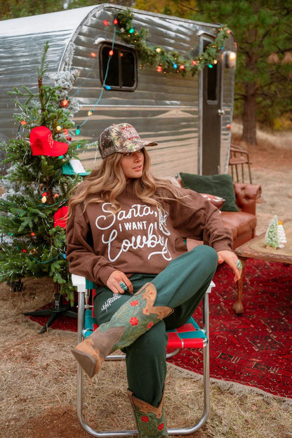 Santa, I Want A Cowboy Crewneck