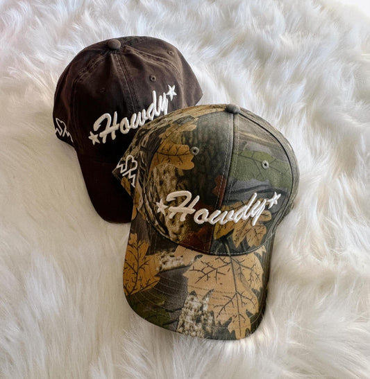 Howdy Puff Embroidery Dad | Baseball Cap | Camo