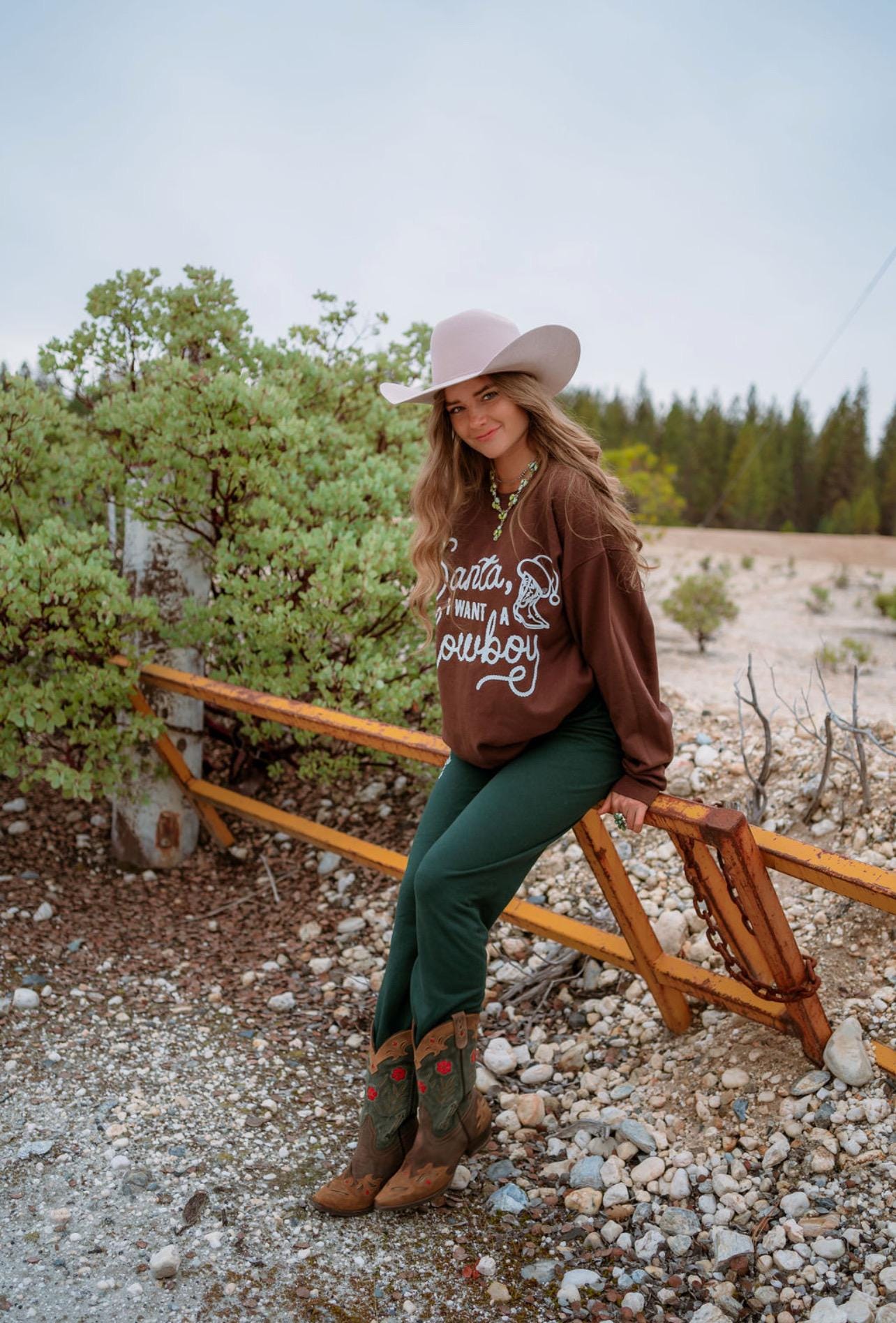 Santa, I Want A Cowboy Crewneck